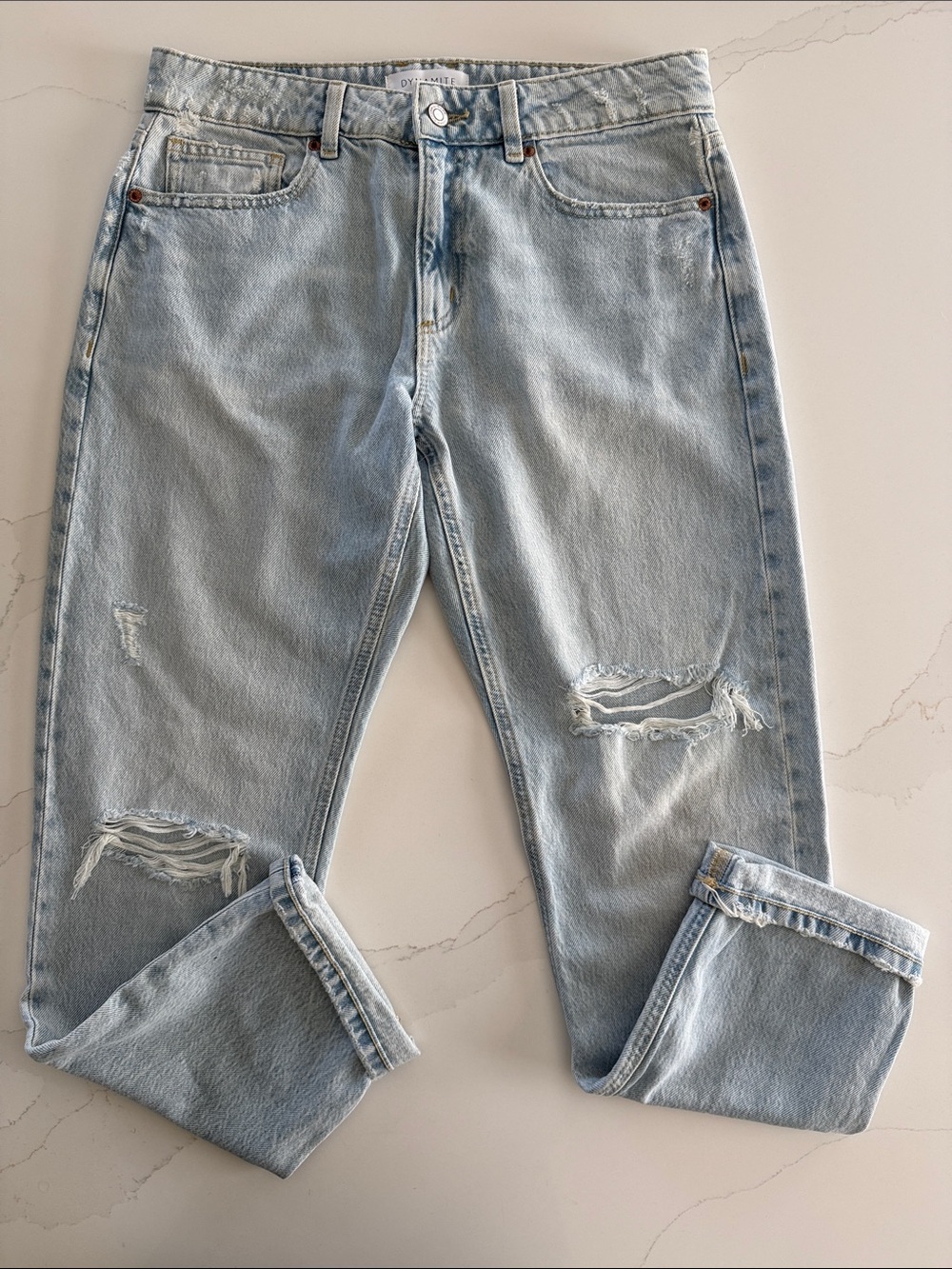 Dynamite NWOT Light Blue Distressed Boyfriend Jeans
